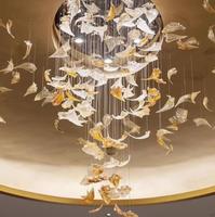 Lustre en verre personnalisé PM pour hall d'hôtel, département des ventes, salle de jeux de table, décoration artistique, villa, restaurant, suspension lumineuse