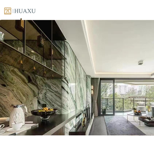 Huaxu Verde màu xanh lá cây phiến đá cẩm thạch hiện đại bảng đồ nội thất tiếp nhận truy cập đá cẩm thạch tùy chỉnh slab - Product Image 2