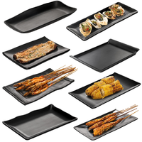 Assiette de Présentation Rectangulaire 8 Pouces en Mélamine Noire – Design Minimaliste, Écologique, Idéale pour Cadeau d'Affaires – Vente en Gros