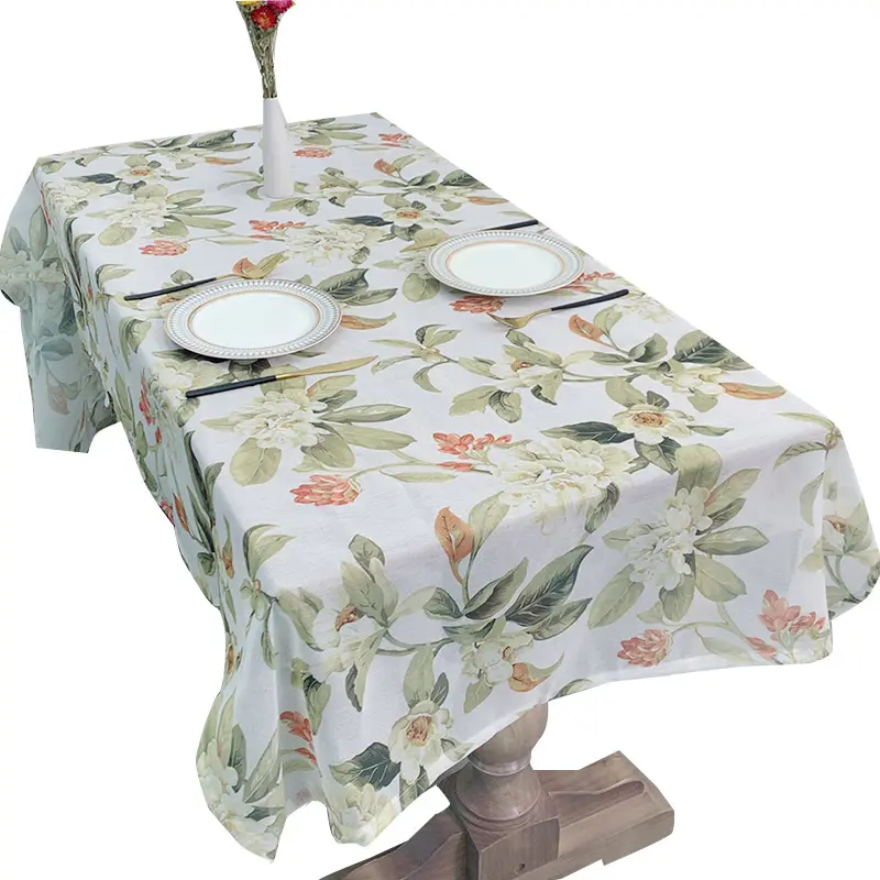 2023 New American Country Garden Polyester Printed Tablecloth Home Tea Table Rectangular Tablecloth