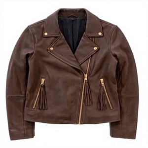 Chaquetas de cuero con cremallera y personajes de películas para mujer, estilo ajustado, premium, modernas, de piel auténtica. - Product Image 1