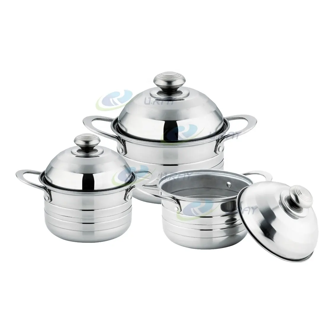 Hot selling stainless steel dish set professional 3pcs casserole-cookware-sets casseroles set pot