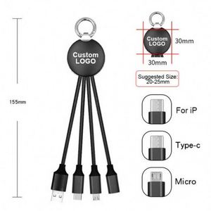 Wholesale Custom LED Logo USB <b>Cable</b> <b>Type</b>-<b>c</b> 3 in 1 Keychain Charging <b>Cable</b> Phone <b>Charger</b> <b>Cables</b> for Business Gift - Product Image 3