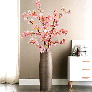 Branches de cerisier artificielles avec herbe, décorations de table pour la maison, fête, thème <span class=keywords><strong>plage</strong></span>, fleurs de prunier roses, chic - Product Image 3