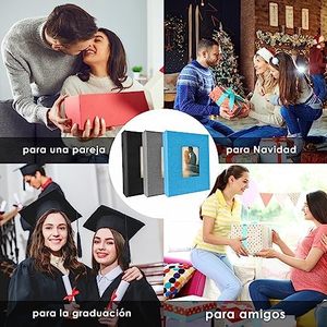 Álbum de portada de lino grande, álbum de fotomatón de 100 páginas, alta calidad, 200 bolsillos, cumpleaños, álbum de fotos familiar, regalo perfecto 4x6 - Product Image 5
