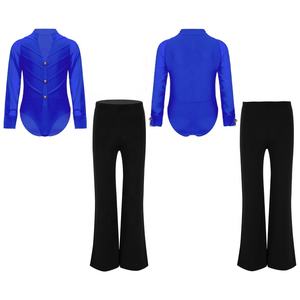 Costume de danse latine pour garçons de 6 à 14 ans, vente en gros, justaucorps avec pantalon, costume de danse d'entraînement, fabricants de costumes de danse - Product Image 3