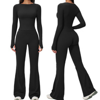 Leggings évasés pour la course et le yoga, sensation crémeuse, doux, taille haute, sous-vêtements anti-choc, ensembles d'entraînement, séchage rapide, extensibles dans quatre directions