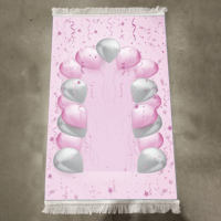 Ensemble de tapis de prière brodé personnalisé pour enfants avec chapelet cadeau islamique Eid Ramadan cadeau d'anniversaire pour enfants bleu