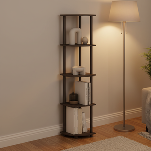 Étagère d'angle <span class=keywords><strong>rotative</strong></span> à cinq niveaux, durable, pour <span class=keywords><strong>cuisine</strong></span>, rangement ouvert, salon familial, chambre, bureau - Product Image 4