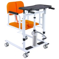 Chaise de douche mobile réglable en hauteur en acier inoxydable avec coussin pour personnes âgées – Aide au transfert