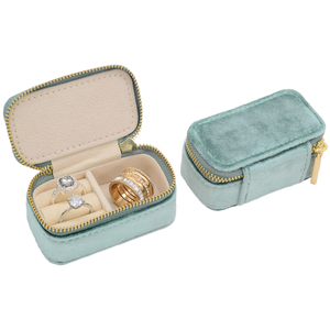 luxury Wholesales mini portable jewellery box velvet storage organizer ring leather travel caes jewelry