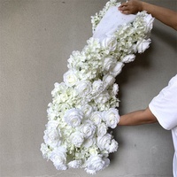 Rangkaian Bunga Mawar Meja L-202 Hiasan Tengah Pernikahan Hydrangea Gading Barisan Bunga Buatan