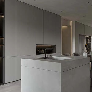 Gabinetes de Cocina Modernos de Alta Gama en Madera Maciza con Acabado en Laca Blanca 2pac y Estantes con LED - Product Image 1