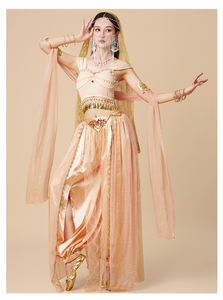 2025 la dernière haute qualité Halloween fête jouer princesse indienne <span class=keywords><strong>Bollywood</strong></span> danse Performance Saree Costumes ensemble pour les femmes - Product Image 2