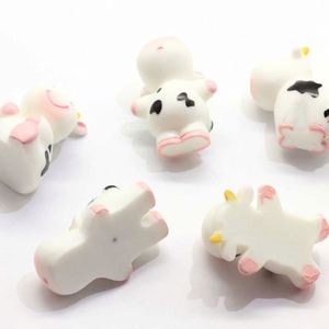 Trang Trại Kawaii Mới Bé Bò Mài Tròn Dễ Thương Vườn Cổ Tích Bò Charms Miniature Phim Hoạt Hình Sữa Slime Charms Hairbow Trung Tâm Thủ Công - Product Image 4