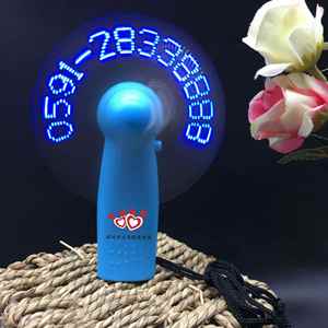 Ventilateur holographique portable à LED avec message personnalisé, mini ventilateur à piles avec écran programmable - Cadeaux promotionnels tendance - Product Image 2
