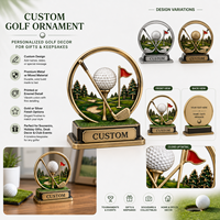 Ornement de bureau personnalisé pour golfeur individuel ou en couple, faible MOQ, adorable statue en résine de joueur de golf de dessin animé, cadeaux mignons pour la décoration de la maison et du bureau