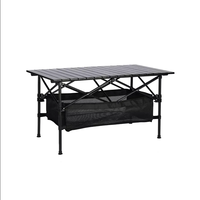 Table de camping pliante multifonction en aluminium, livraison rapide, en métal roulant