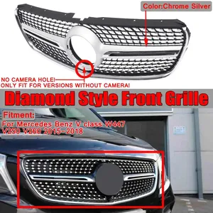 กระจังหน้ารถยนต์รุ่น W447 V250 V260 Diamond สำหรับ Mercedes Benz V Class W447 V250 V260 ปี 2015 2016 2017 2018 ไม่มีตราสัญลักษณ์ - Product Image 1