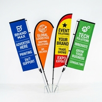 Drapeau en forme de larme personnalisé, bannière en plumes imprimée, kit de mât en aluminium, polyester 110g, impression par transfert thermique, couleur personnalisée, événement extérieur
