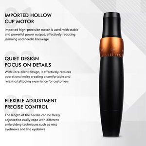 Direct noir Logo personnalisé Portable électricité <span class=keywords><strong>tatouage</strong></span> stylo mitrailleuse Microblading mode sourcil lèvre maquillage Permanent - Product Image 3