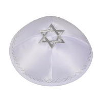 Kipá Judía de Satén con Estrella de David, Gorro Étnico de Oración con Yarmulke Resistente a las Manchas para Ceremonias Religiosas