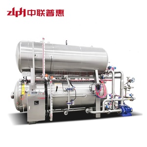 Machine de stérilisation rotative automatique ZLPH à chaleur, en acier inoxydable 304, avec contrôle PLC + écran tactile et fonctions d'économie d'énergie - Product Image 1