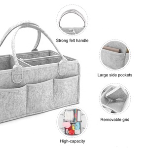 <span class=keywords><strong>Caddy</strong></span> de couche-culotte de bébé de feutre de Offre Spéciale avec le sac pliable d'organisateur de stockage de poignée pour la maison - Product Image 3