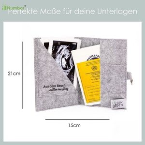 Venta al por mayor a granel personalizado gris claro Alemania madre pasaporte cubierta protectora Mutterpass con impresión para tarjeta de seguro médico - Product Image 2