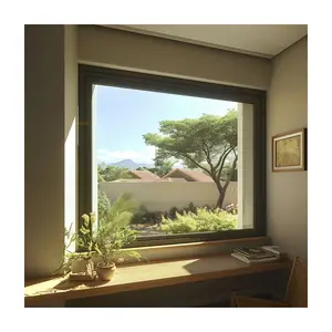 Toptan fiyat koyu gri cam Panel yatay prefabrik ev ince iç pencere sürgülü pencereler