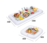 Tragbarer Swimmingpool Pool Float Aufblasbarer Bier tisch Eis kübel Servieren Salat bar Tablett Essen Wassersport Drops hipping Lustig