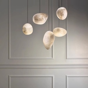Lustre en albâtre haut de gamme, design espagnol, idéal pour duplex, escalier, salon, restaurant, <span class=keywords><strong>magasin</strong></span> de vêtements - Éclairage disponible (taille moyenne) - Product Image 6