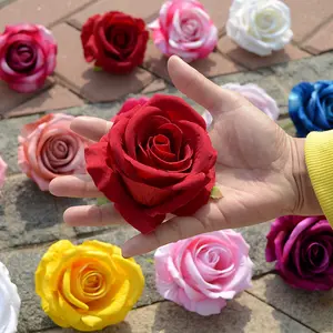 IFG Großhandel Hochzeits blumen dekorative 10cm Samt Rose künstliche Blumen köpfe