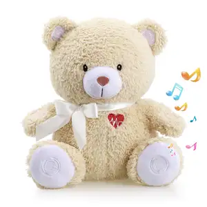 Изготовленный На Заказ сердцебиение плюшевые игрушки животных сна пустышки для младенцев, аппарат для сна белого шума машина для сна друзья игрушечного медведя