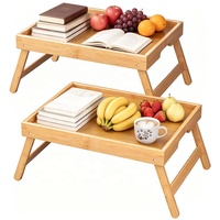 Table de lit pliable naturelle et économique pour les repas et les collations