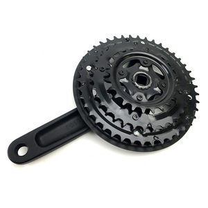 Manivelle et pignon de vélo en fer réglables 42T/34T/24T, <span class=keywords><strong>courroie</strong></span> à 3 vitesses avec protection de chaîne - Product Image 4