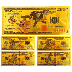 Billet de banque commémoratif en feuille d'or <span class=keywords><strong>Tom</strong></span> et <span class=keywords><strong>Jerry</strong></span>, idéal pour offrir en cadeau, comme souvenir et pour collectionner - Product Image 1