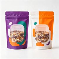 Pochette souple verticale avec fenêtre transparente, refermable, impression numérique personnalisée, sac d'emballage multi-usages