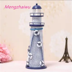 Creative office decoration for desk Marine iron crafts corporate promotional gift items lighthouse yiwu table ornament