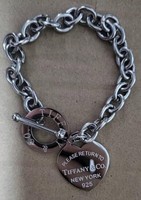 Flywu — Bracelet avec breloque à bascule gravée, en acier inoxydable, avec écriture Unique, chaîne en forme de cœur