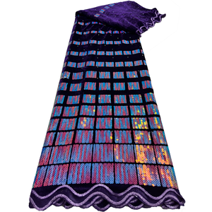 NI.AI última tela de encaje nigeriano <span class=keywords><strong>terciopelo</strong></span> Aso Ebi tela de encaje africano tela de lentejuelas de <span class=keywords><strong>terciopelo</strong></span> - Product Image 6