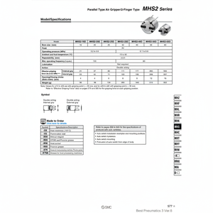 Robots parallèles SMC Pneumatics-MHS2-32D de préhension pneumatique - Product Image 1