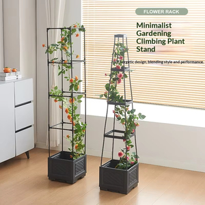 P460 Jardinière surélevée pour plantes grimpantes, cage à tomates et treillis pour pots de fleurs et jardinières - Product Image 1