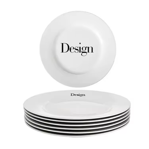 Customizable Logo White <b>Ceramic</b> Eco-Friendly Durable Dinner <b>Plates</b> Porcelain Charger <b>Plates</b> for Business Gifts and Camping - Product Image 2