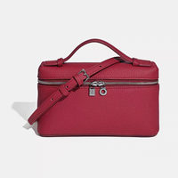 Sac à main en cuir grainé décontracté pour femmes; sac à bandoulière en cuir véritable sac à lunch