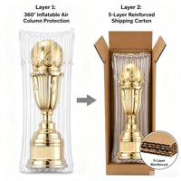 Trophées de Meilleur Marqueur sur Mesure Extra-Larges en Résine Plaqué Or Écologique, Gravés et Imprimés en Letterpress