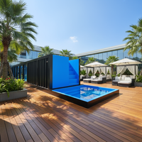 Vente d'usine, maison préfabriquée modulaire industrielle en acier de 40 pieds, structure au sol, écologique, maison-conteneur privée, piscine