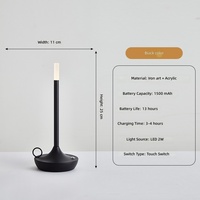 Lampe de table LED en métal de style bougie minimaliste moderne, commande tactile, intensité réglable, lumière d'ambiance, veilleuse