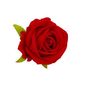 Vente en gros de têtes de roses floquées en perles de 7 cm, fleurs artificielles pour voiture de mariage, bouquet de mariée et artisanat floral DIY - Product Image 5