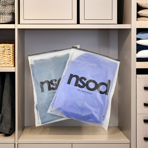Custom Logo stampato richiudibile chiusura lampo di <span class=keywords><strong>plastica</strong></span> con chiusura a Zip satinata opaca per abbigliamento - Product Image 3
